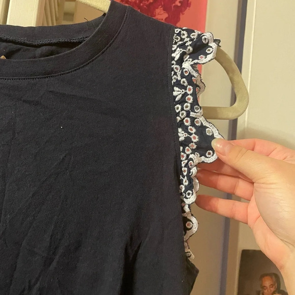 KATE SPADE NAVY BLUE EYELET TRIM TANK - Picture 4 of 4